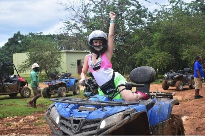4 Activities Combo Boat Tour with ATV Montego Bay - Stop: Sandy Bay zipline over the ocean (views first, then speed)