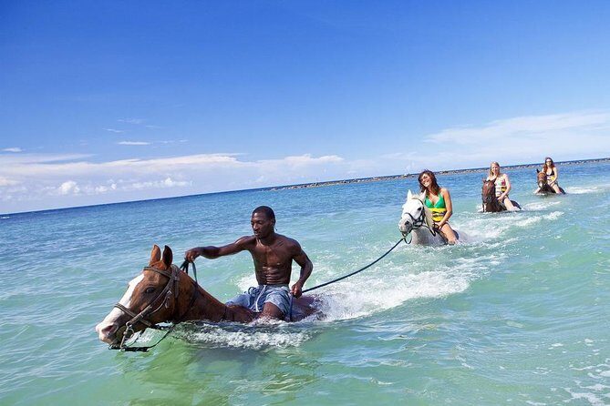 Beach Horseback Riding and Dunn’s River Falls - Stop 1 at Hooves: beach horseback riding (plus that sea water moment)