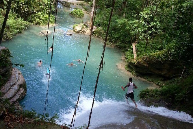 Blue Hole Waterfalls Tour from Falmouth - Entering Blue Hole: Waterfalls, Rope Swings, and Cave Passages