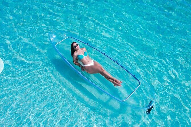 Clear Kayak Drone Photo & Video Shoot in Montego Bay - The clear kayak: your “background” becomes the main character
