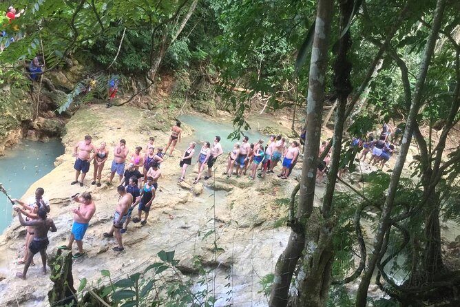 Combo Tour Dunn's River Falls and BlueTour from falmouth - Stop 2: Blue Hole Swimming, Rope Swing, Cliff Jumping, and Cave Time