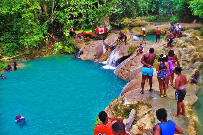 Dunn's River Falls and Blue Hole Adventure from Montego Bay Ja - Stop 1: Blue Hole in Ocho Rios (Swim, Jump, and Explore Caves)