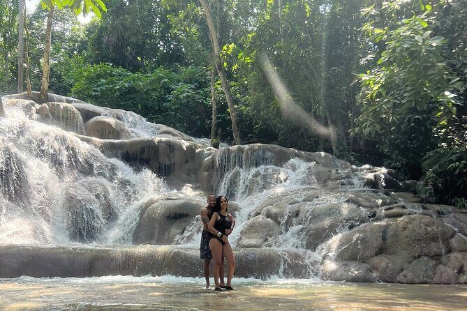 Dunn's River Park & Blue Hole Waterfall Combo from Montego Bay - Blue Hole: limestone sinkholes, rope swing thrills, and guide-led jumping