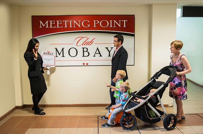 First Class Lounge, Fast Track & Round Trip Private Airport Transport Package - Club Mobay departure lounge: snacks, Wi-Fi, business center, and shower time