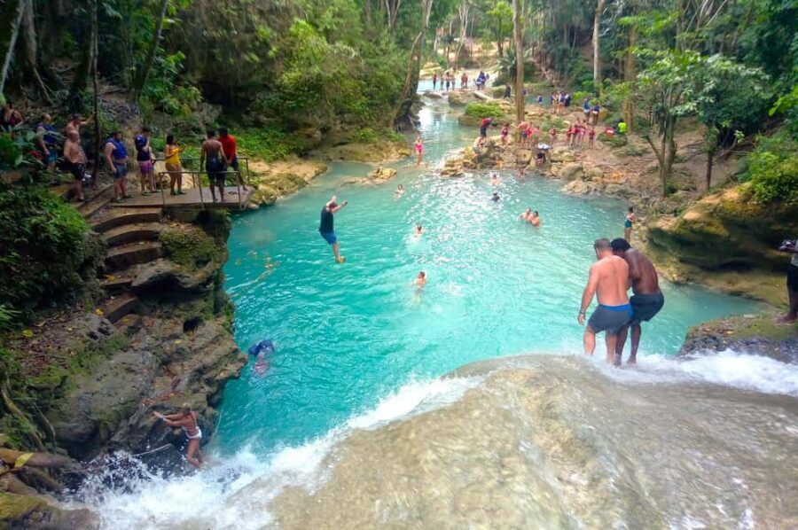From Ocho Rios: Blue Hole Tour with Jamaican KFC Meal - Beyond the main pool: hiking the stream and finding your pace