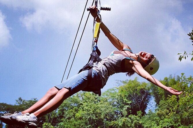 Horseback Riding, ATV and Ocean Zip lining combo from Montego Bay - Sandy Bay horseback riding: beach, Caribbean Sea, and Reading Heights views