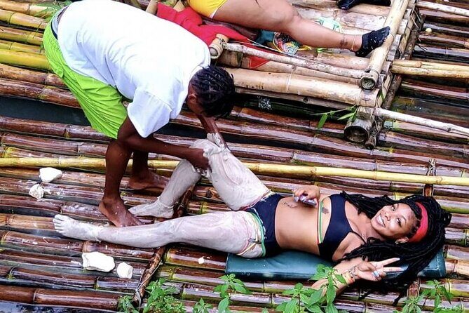 Jamaica Bamboo River Rafting Experience with Lime Stone Massage - The handcrafted 30-foot bamboo raft and the “stay comfy” basics