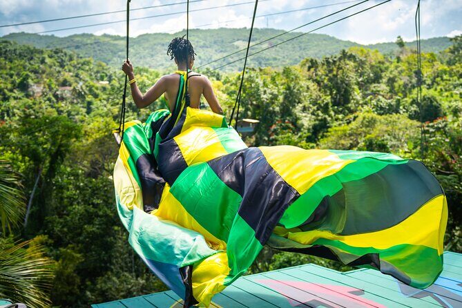 Jamaica Swing Drone Photoshoot with Dress Lunch and Transport - Ride Along Jamaica’s North Coast Views Before the Mountains