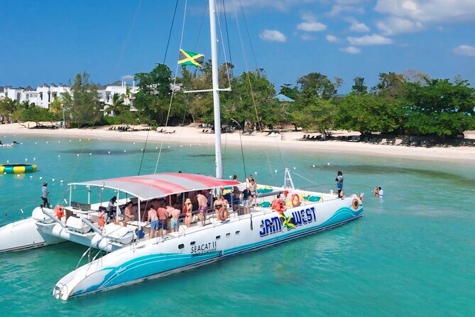 Jamwest Beach Negril Family Catamaran Cruise Pick up from Lucea - Drinks, Snacks, and the Music Level on Board