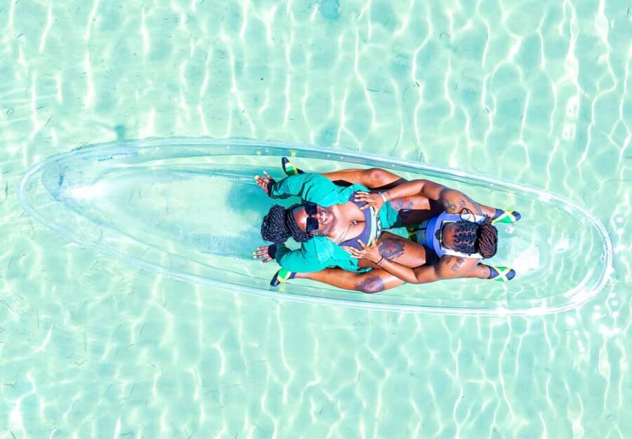 Montego Bay: Crystal Clear Kayak Drone singles Photo Shoot - On-water clarity: what a transparent kayak adds
