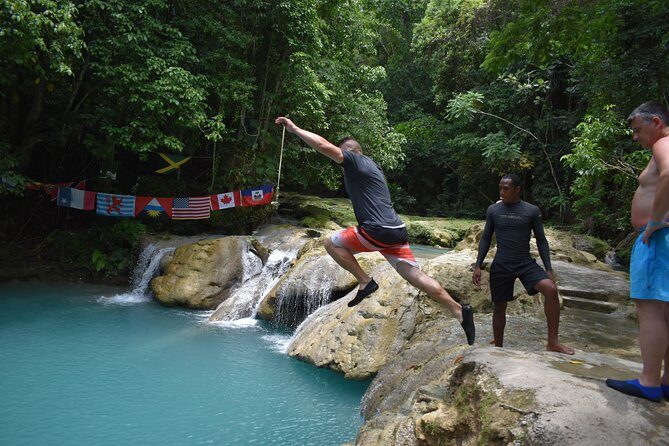 Montego Bay Shore Excursion: Blue Hole & Secret Falls Tour plus Shopping - The Blue Hole: swimming time with rope swings and jump spots
