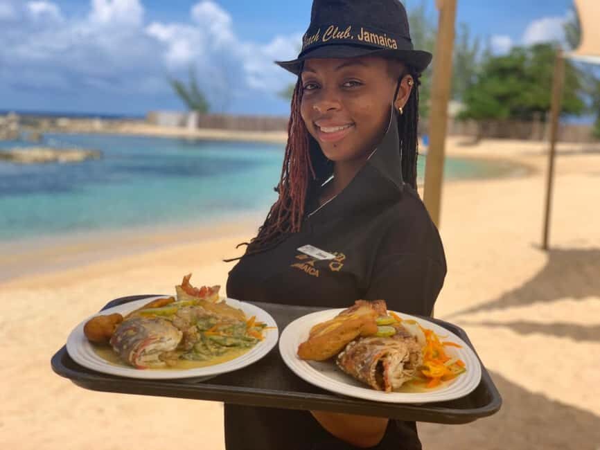Ocho Rios: Bamboo Beach Club VIP Pass with Lunch and Drinks - 4-Course Lunch Served to Your Chair: Jerk Chicken and Fish