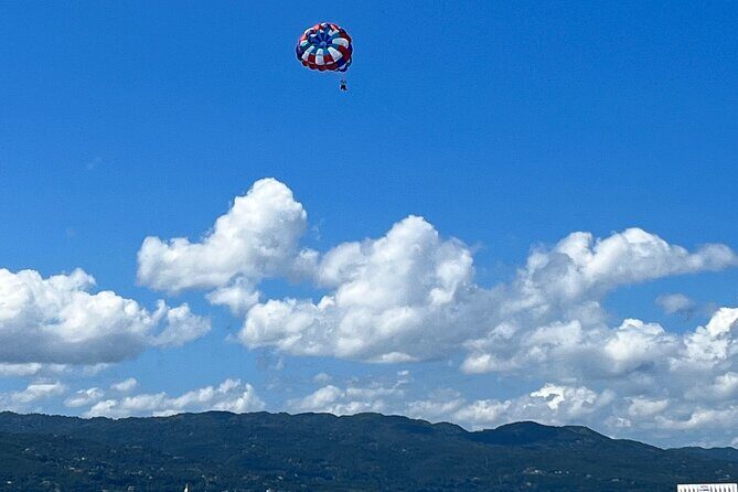 Parasailing above Turquoise Ocean Waters in Montego Bay - Private Activity, Short Day: Make It Feel Like Your Plan