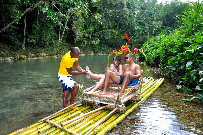 Private Bamboo Rafting along Great River with Pickup - The 30-foot handmade bamboo raft: what you’ll actually do