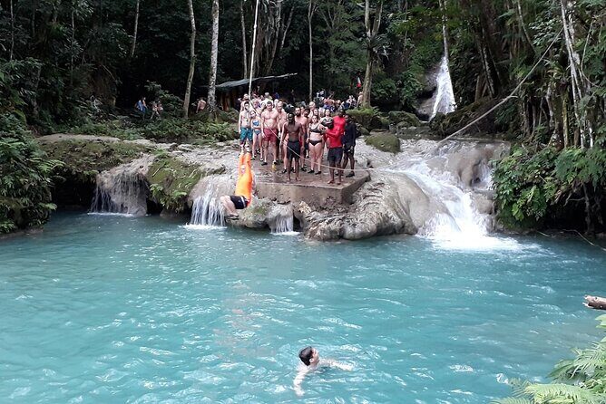 Private Blue Hole and River Tubing from Ocho Rios - Stop 1: Blue Hole rope swing, jumps, caves, and behind-the-waterfall exploring