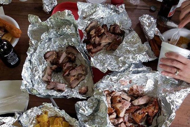 Private Round Trip Transfer for Jamaican Jerk at Scotchie's Ocho Rios - Food expectations: jerk pork, chicken, sides, and Red Stripe
