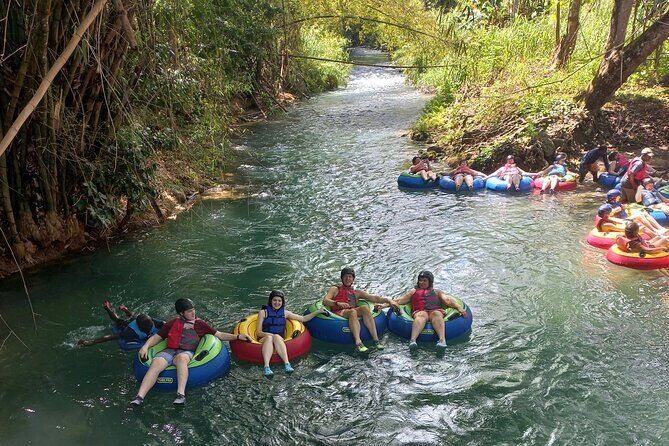 Private Transfer to Dunns River Blue Hole Tubing from Montego Bay - The River Rapids Jamaica tubing stop: time on the water first