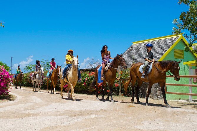 Sand n Saddle Horseback Ride & Swim Tour from Runaway Bay - The Caribbean Sea Stop: Wading In and Horse-Back Swimming