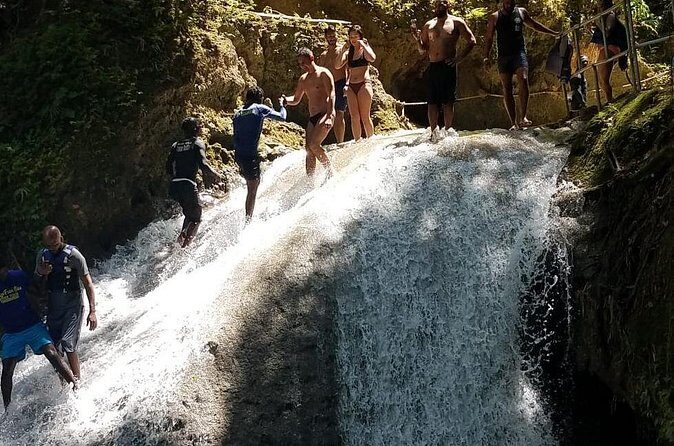 Shared Dunn's River Falls Snorkel Cruise with Music, Open Bar from Runaway Bay - Climbing Dunn’s River Falls With Big Foot