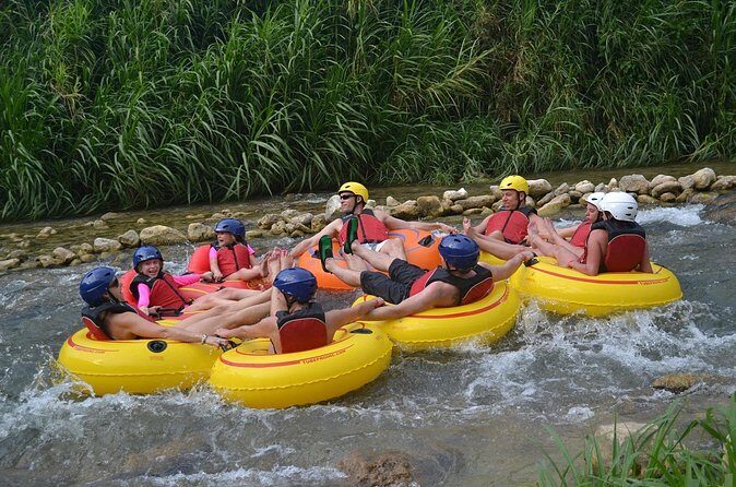 Shared - Jungle River Tubing Adventure Tour from Falmouth - The Caribbean Sea finale: Boat to the private beach